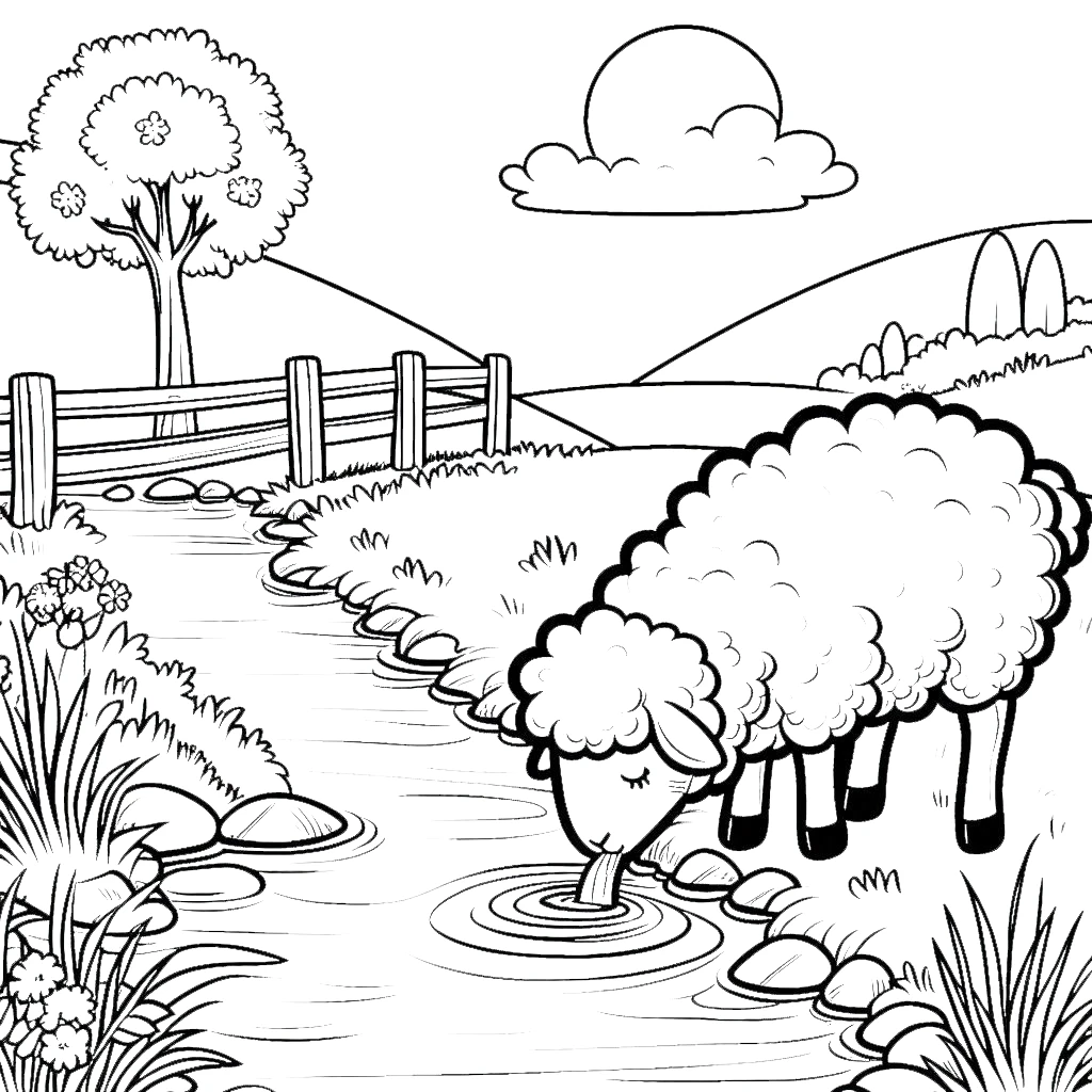 coloriage Mouton pour enfant de à imprimer 1