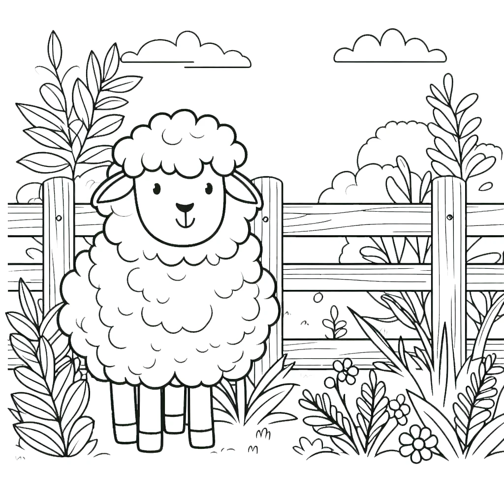 coloriage Mouton et dessins 1