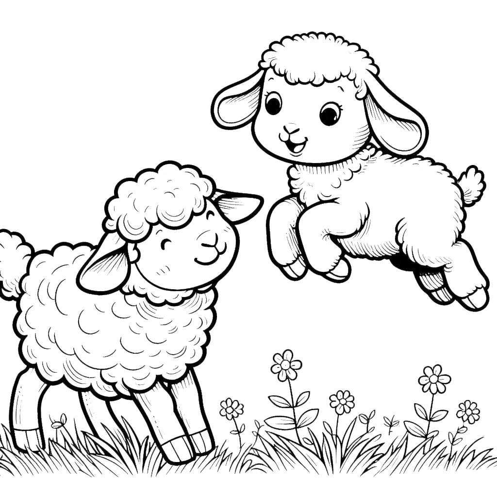 coloriage Mouton à imprimer pour enfant de 4 ans