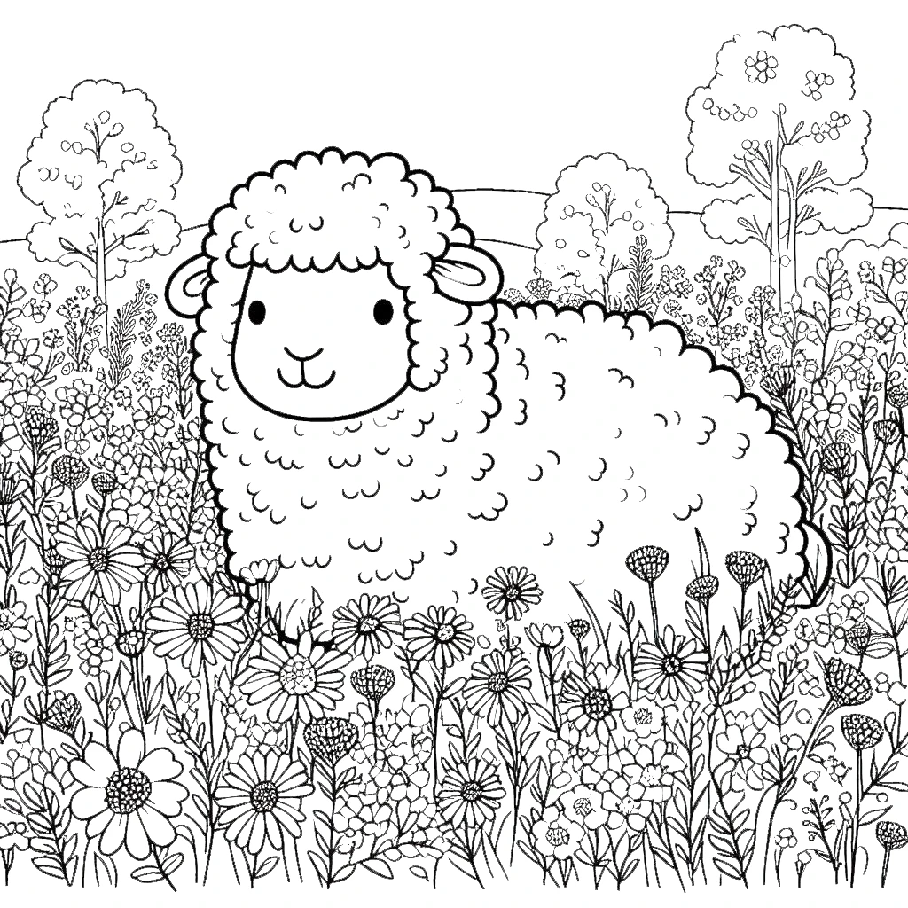 coloriage Mouton a dessiner et imprimer 2