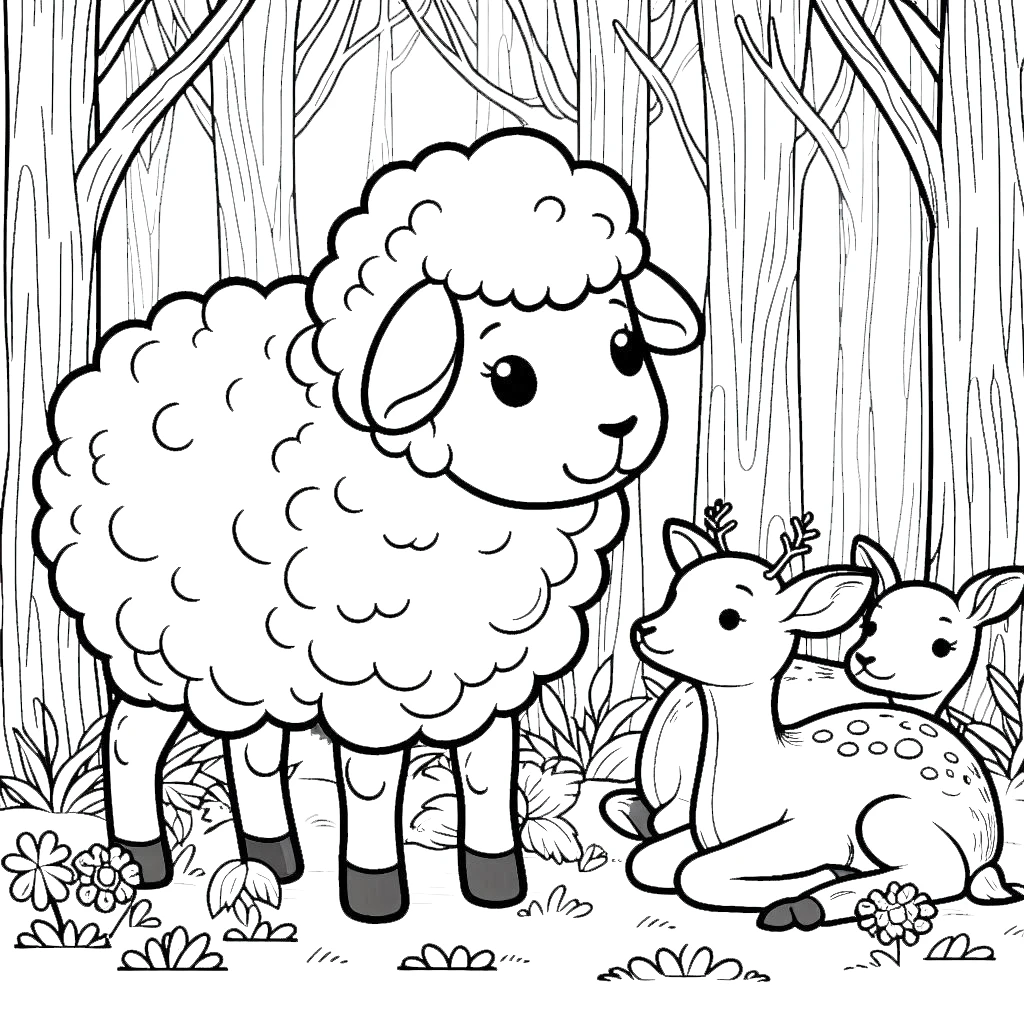 image de coloriage Mouton pour enfant 1