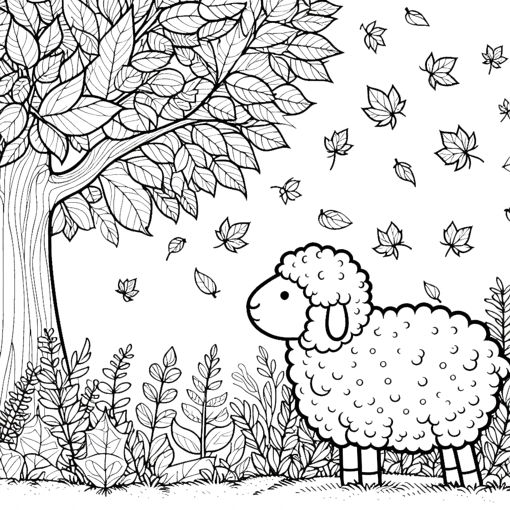 coloriage Mouton d'enfant a imprimer 3