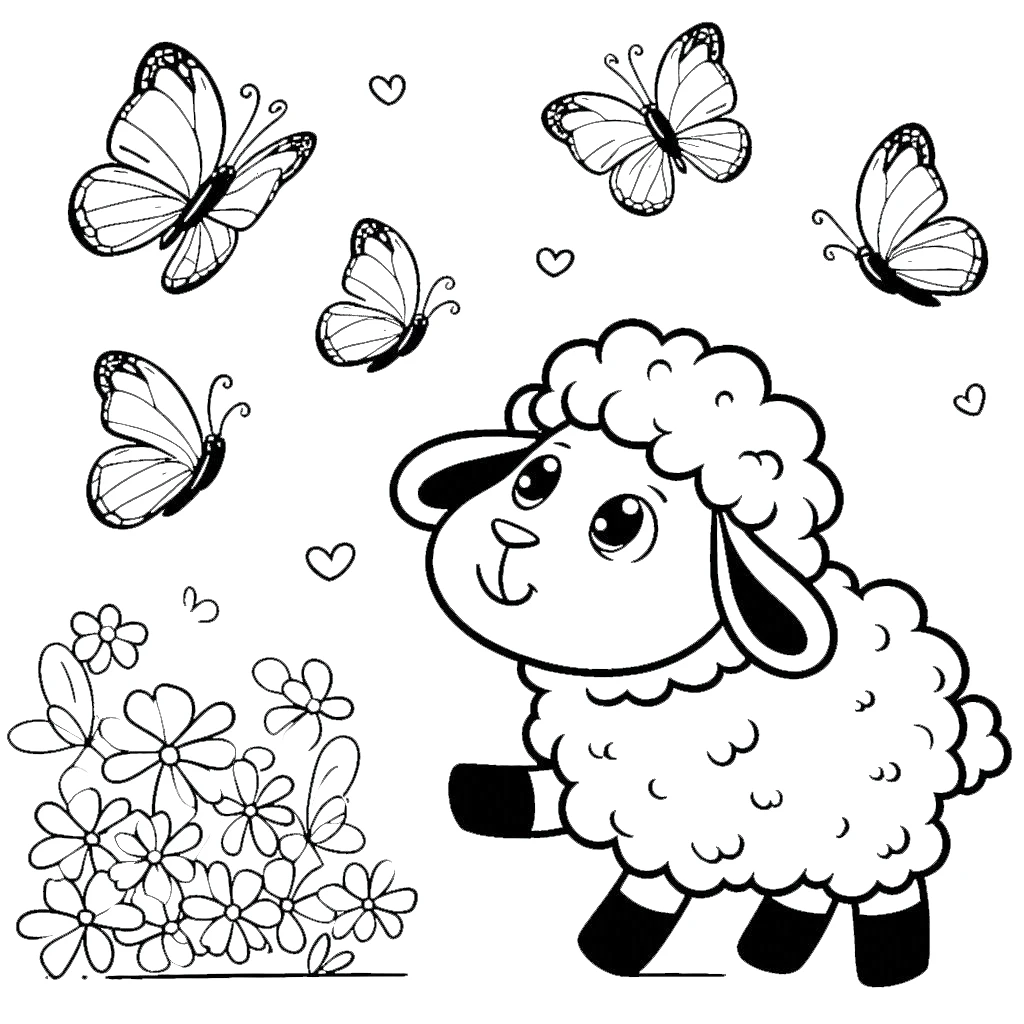 coloriage Mouton pour enfant de 2 ans