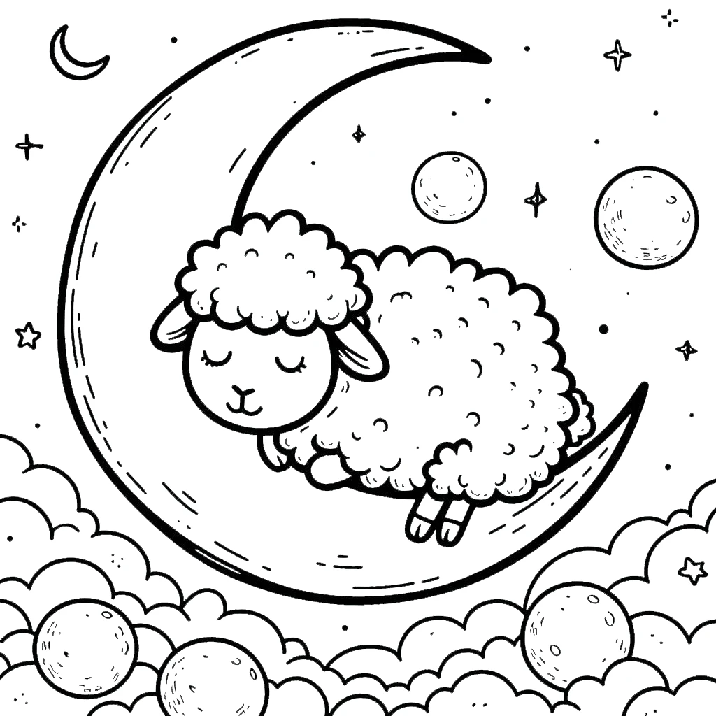 coloriage Mouton pour enfant de à imprimer 2