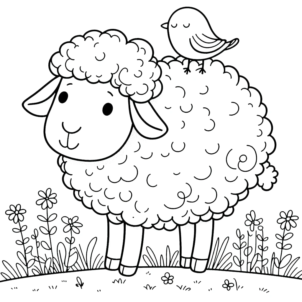 coloriage Mouton pour enfant de à imprimer 3