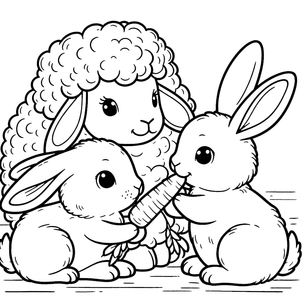 coloriage Mouton et decoupage a imprimer gratuit