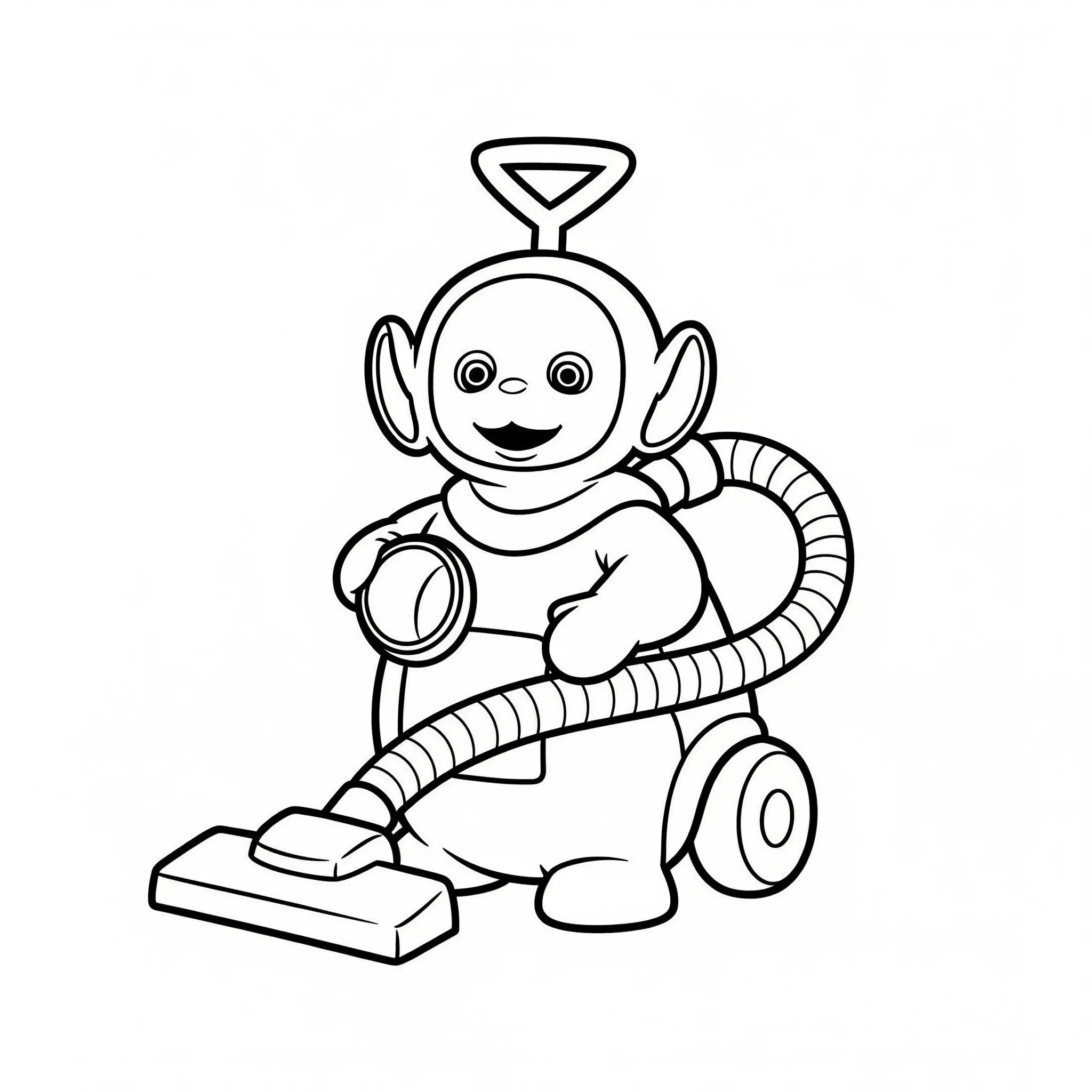 coloriage Noo Noo et le jouet des Télétubbies d'enfant a imprimer