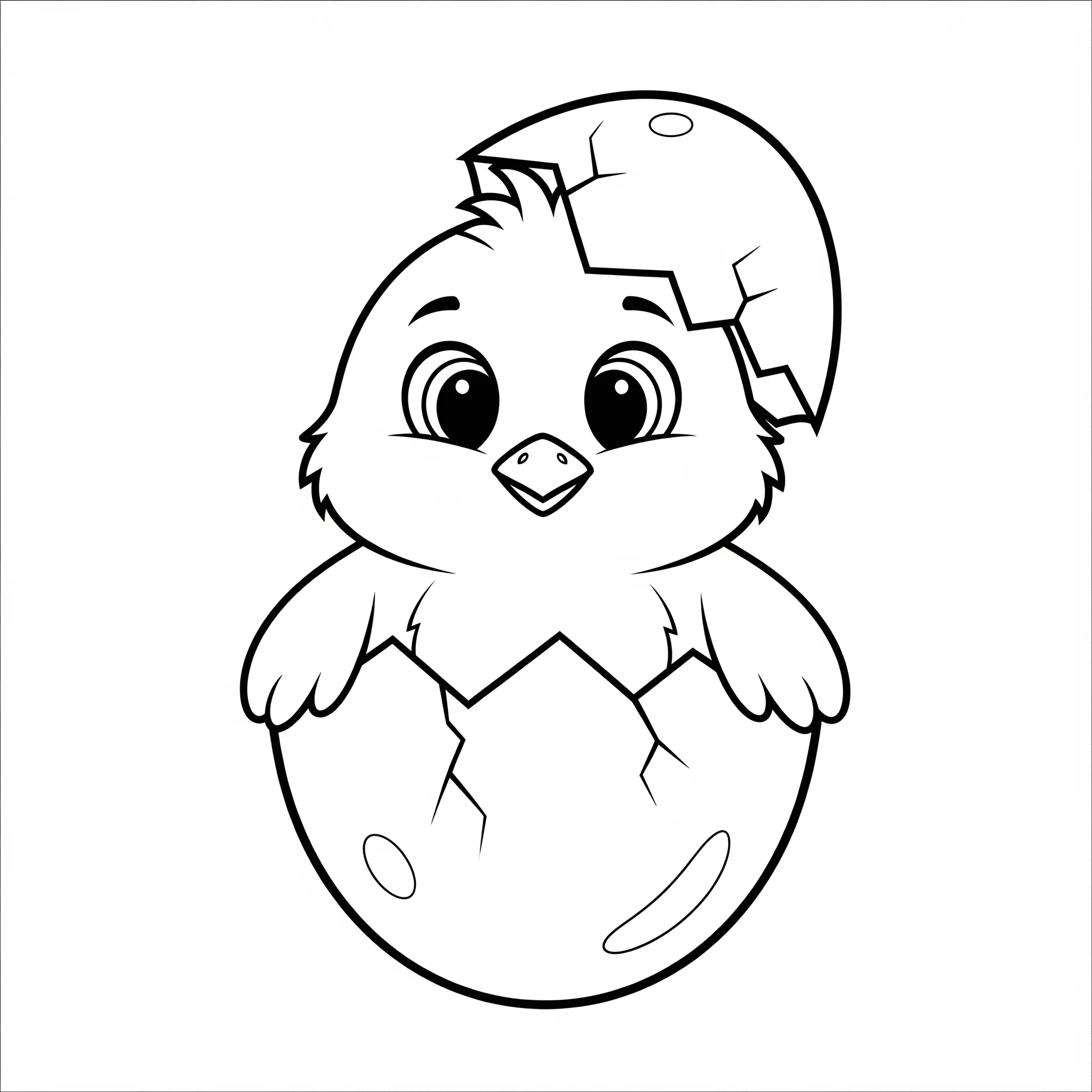 coloriage Poussin sortant de l’œuf pour enfant de 6 ans