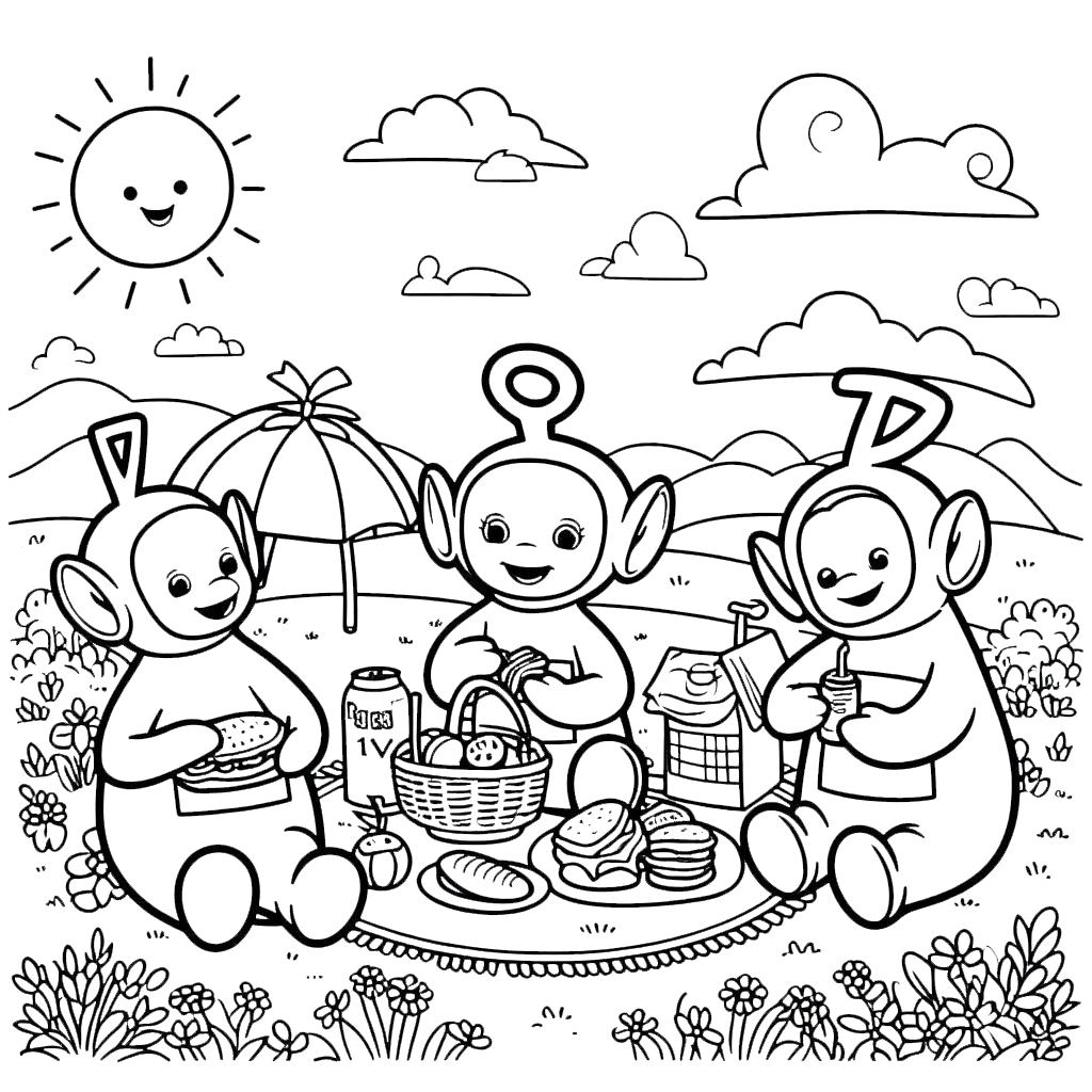 coloriage Teletubbies a colorier en ligne