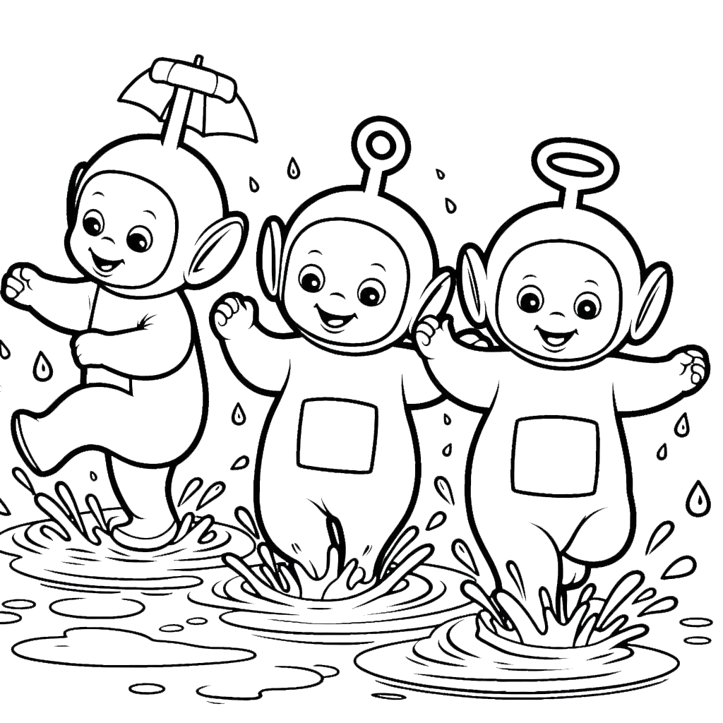 coloriage Teletubbies et decoupage a imprimer gratuit