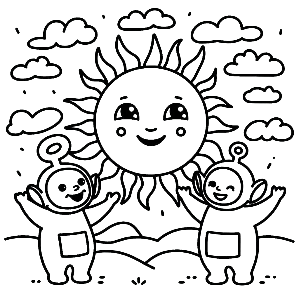 coloriage Teletubbies à imprimer pour enfant de 12 ans 1