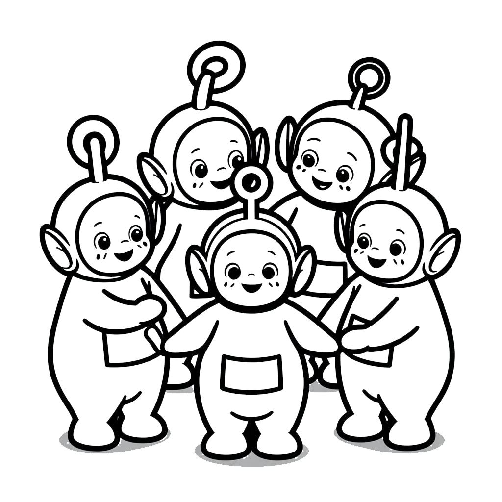 coloriage Teletubbies à imprimer gratuitement pdf 1