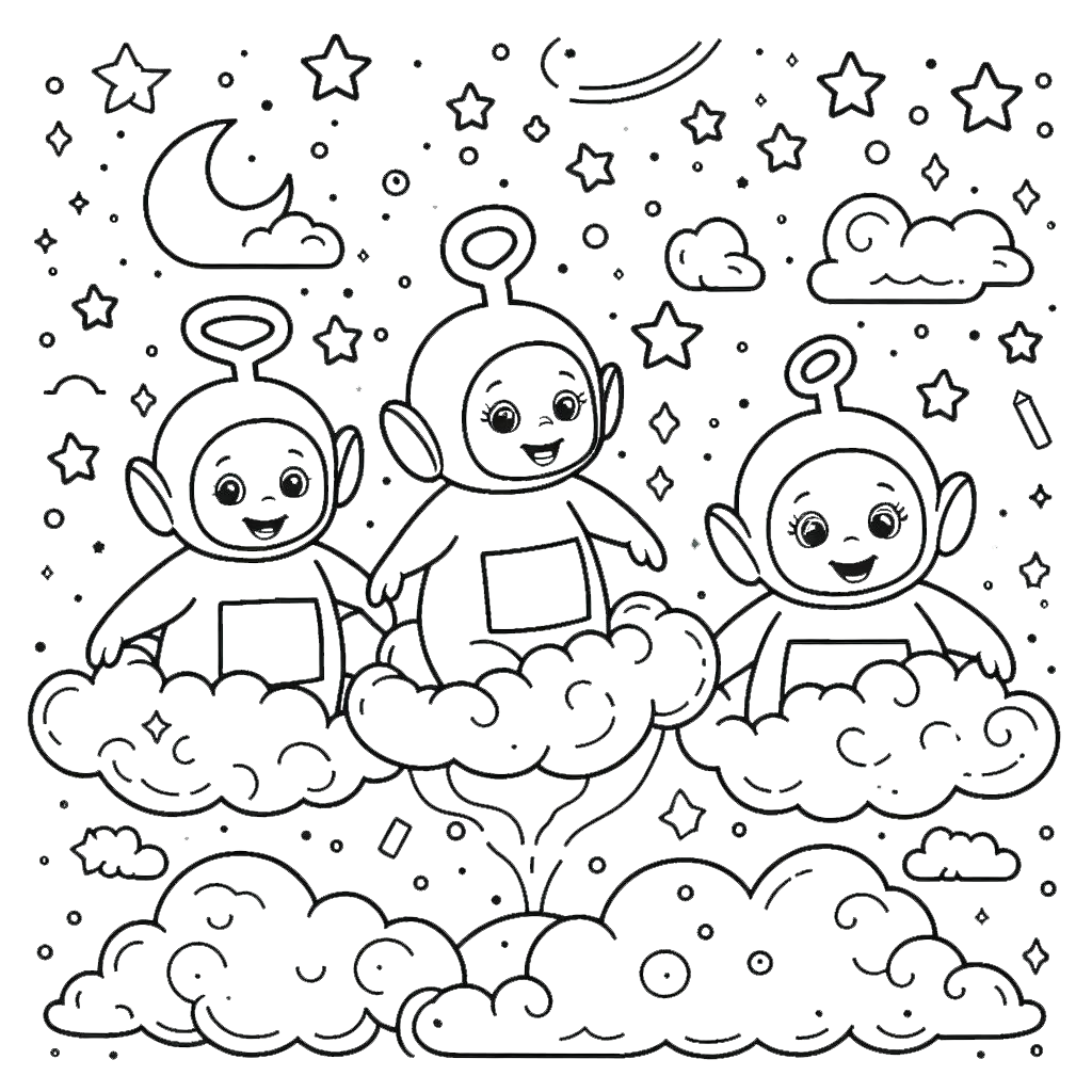 coloriage Teletubbies et decoupage