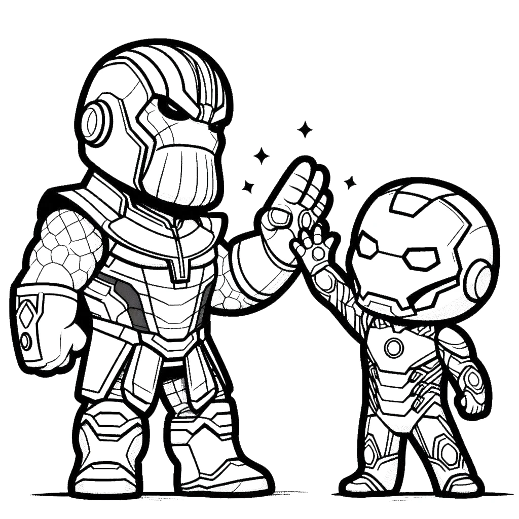 coloriage Thanos et decoupage a imprimer gratuit