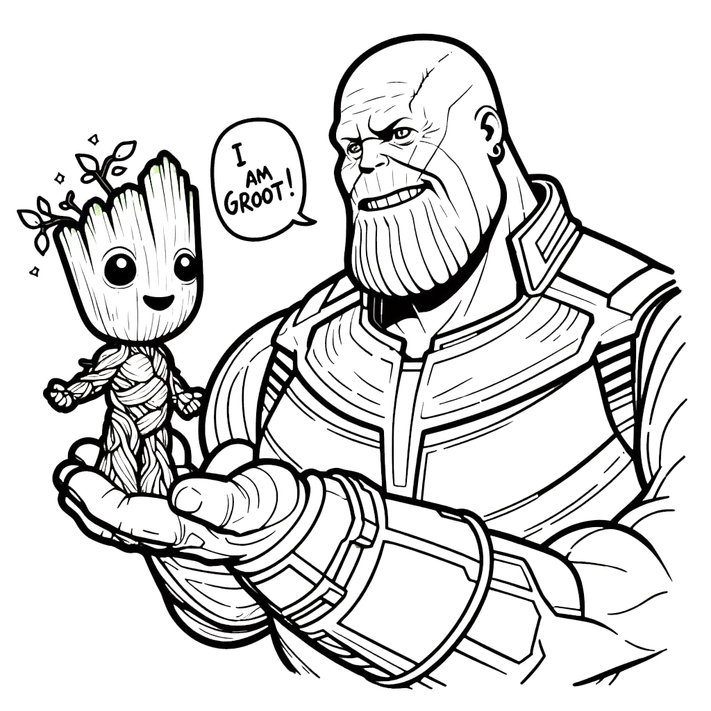 coloriage Thanos à imprimer pour enfant de 10 ans