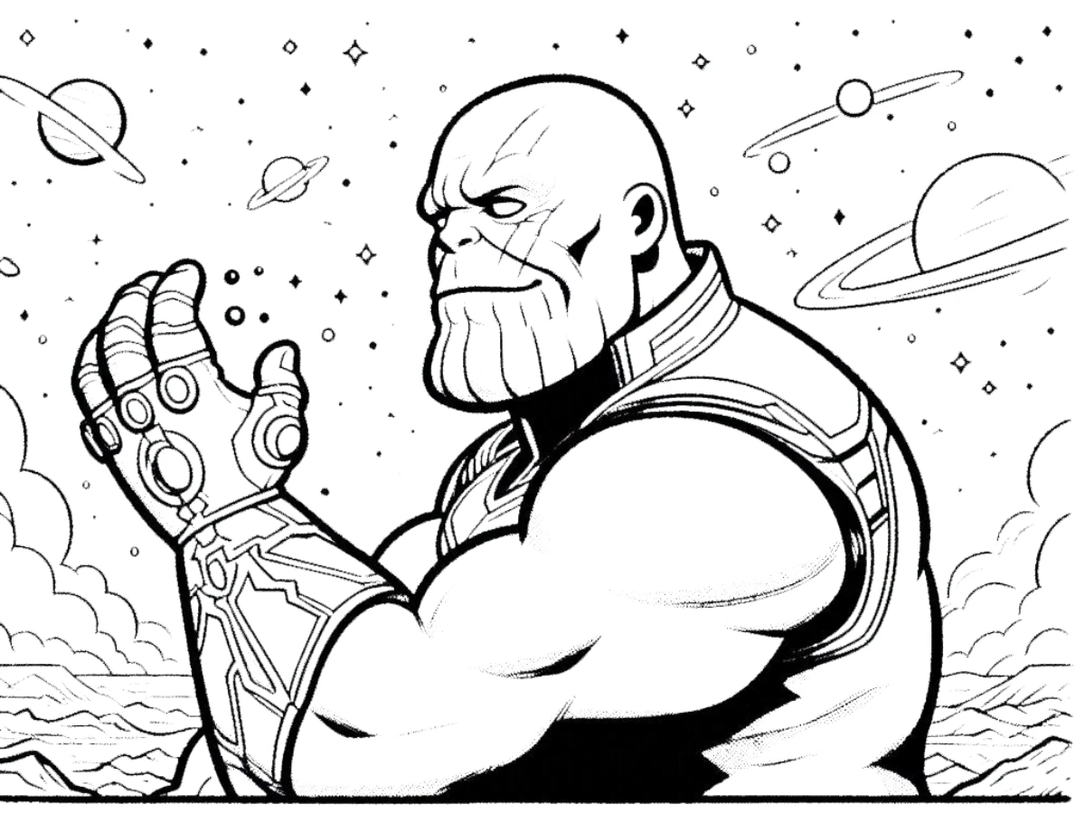 coloriage Thanos à imprimer pour enfant de 6 ans