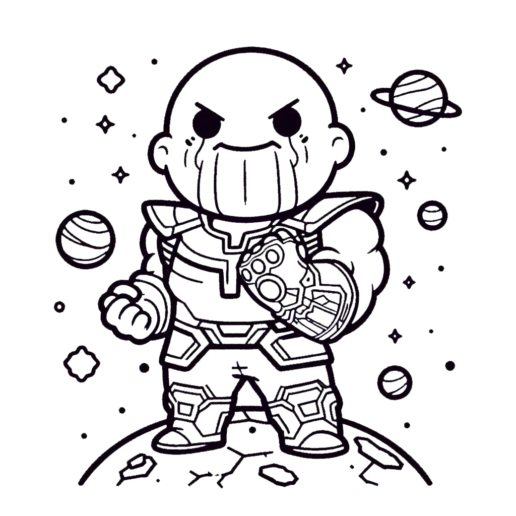 coloriage Thanos et decoupage a imprimer gratuit 1