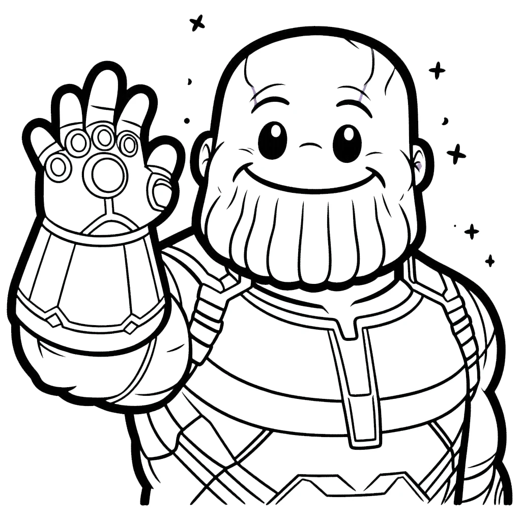 coloriage Thanos et decoupage