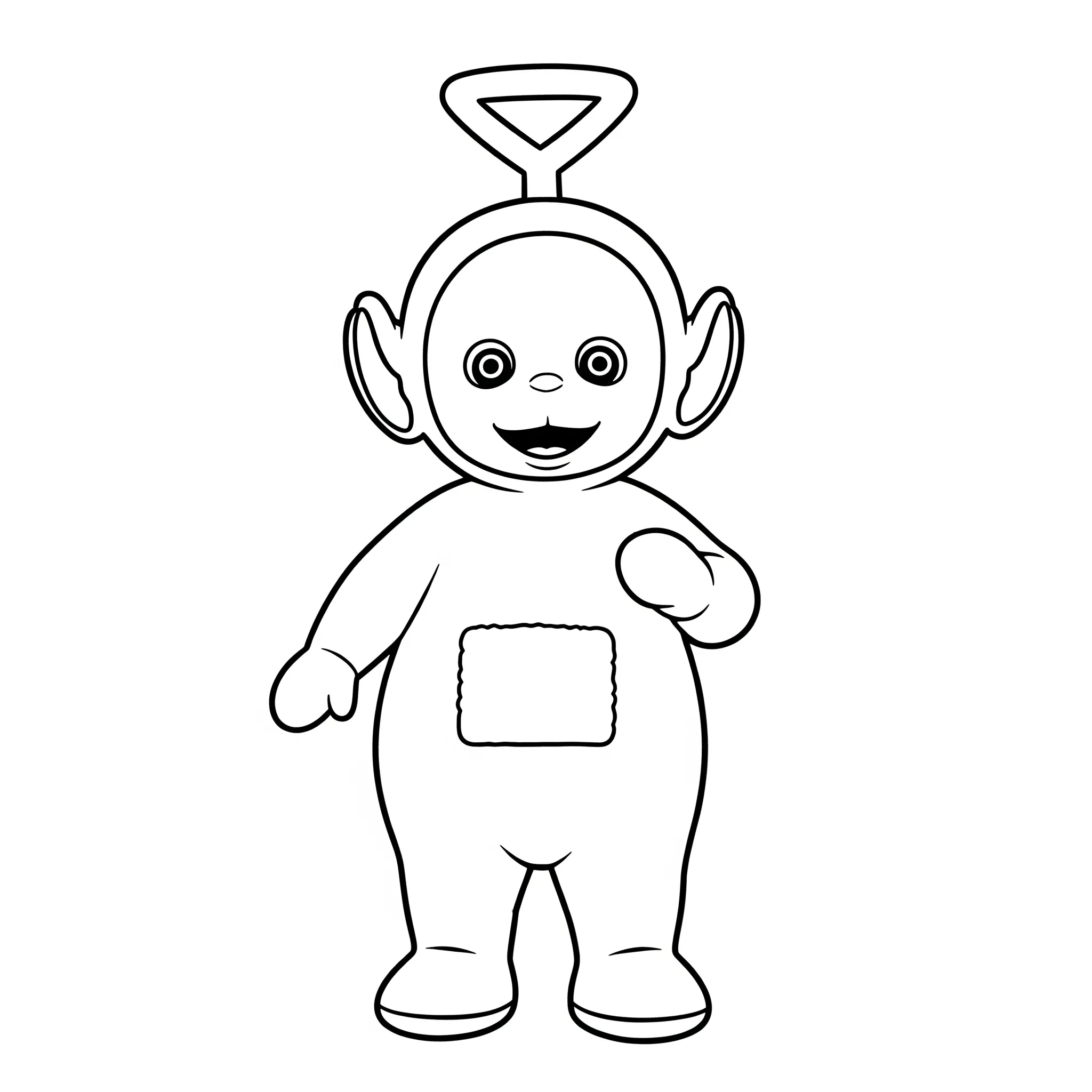 coloriage Tinky Winky sourit a imprimer gratuitement