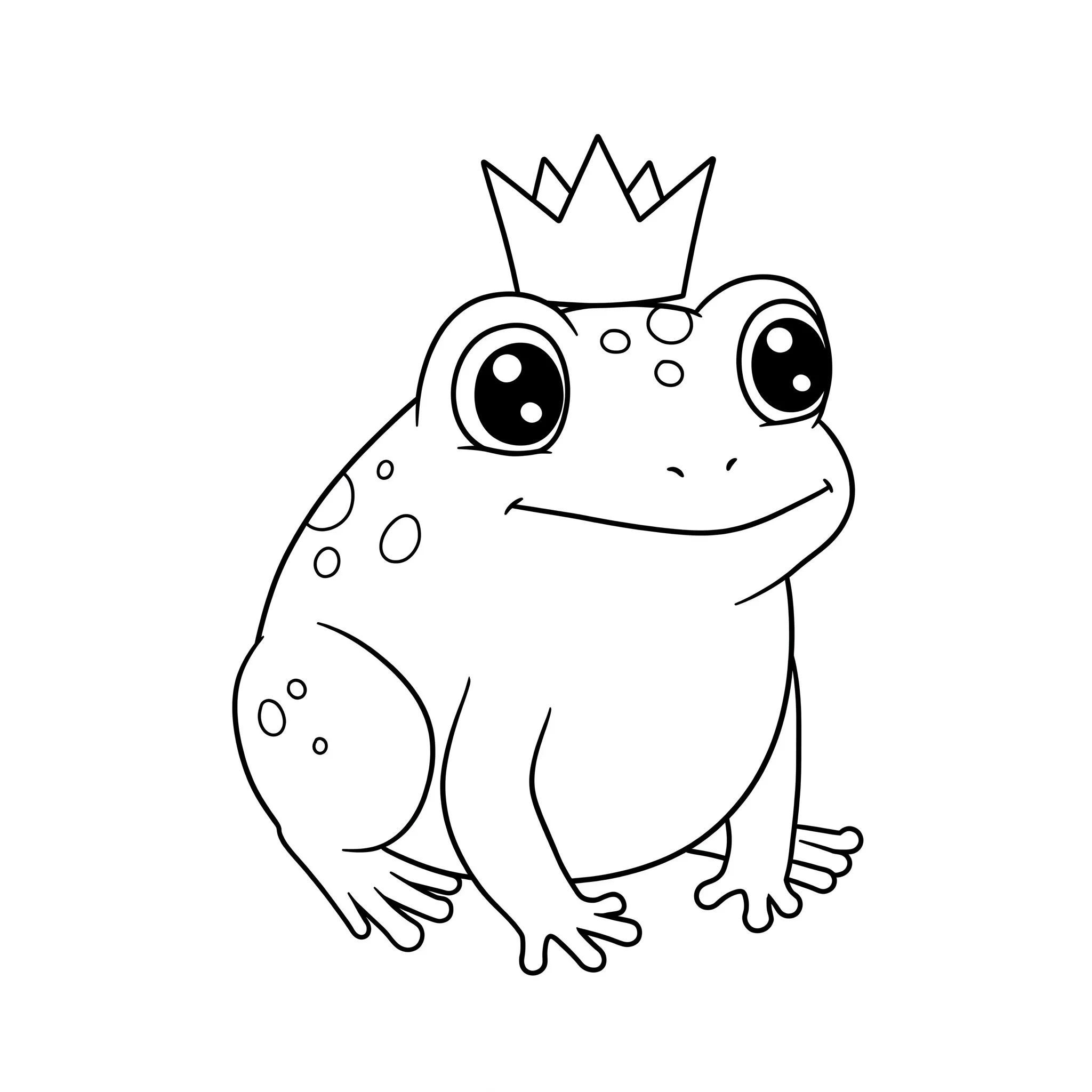 coloriage Une grenouille qui porte une couronne à imprimer gratuitement