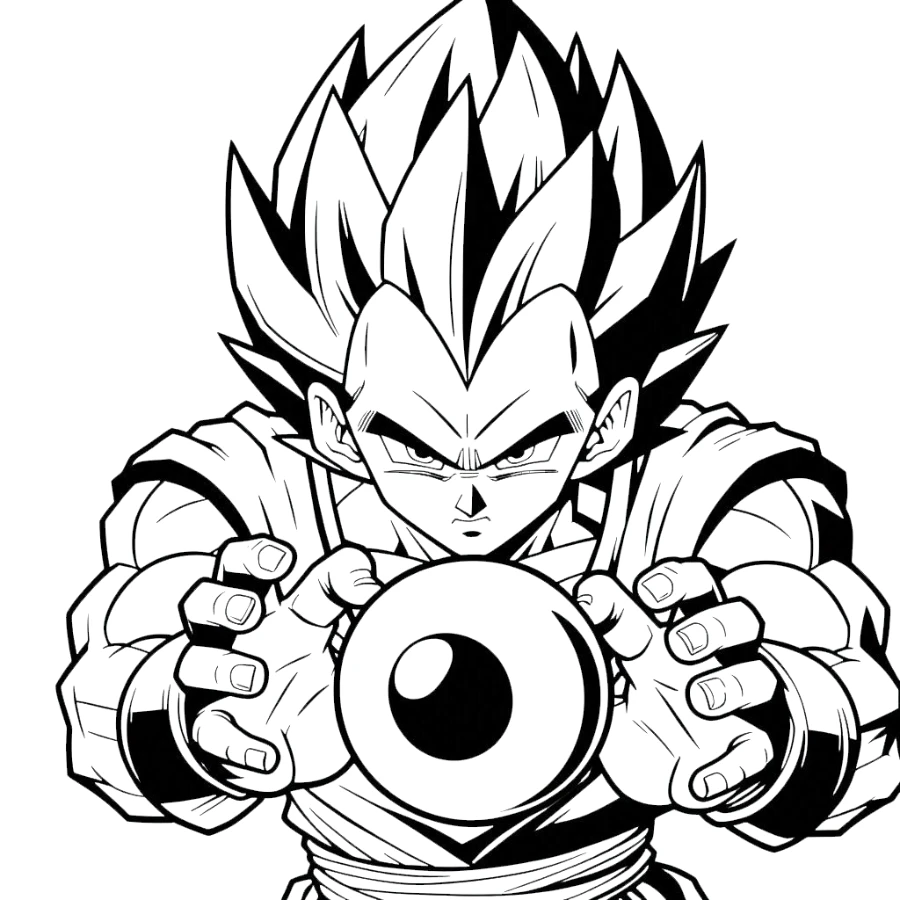 coloriage Vegeta pour enfant de 8 ans