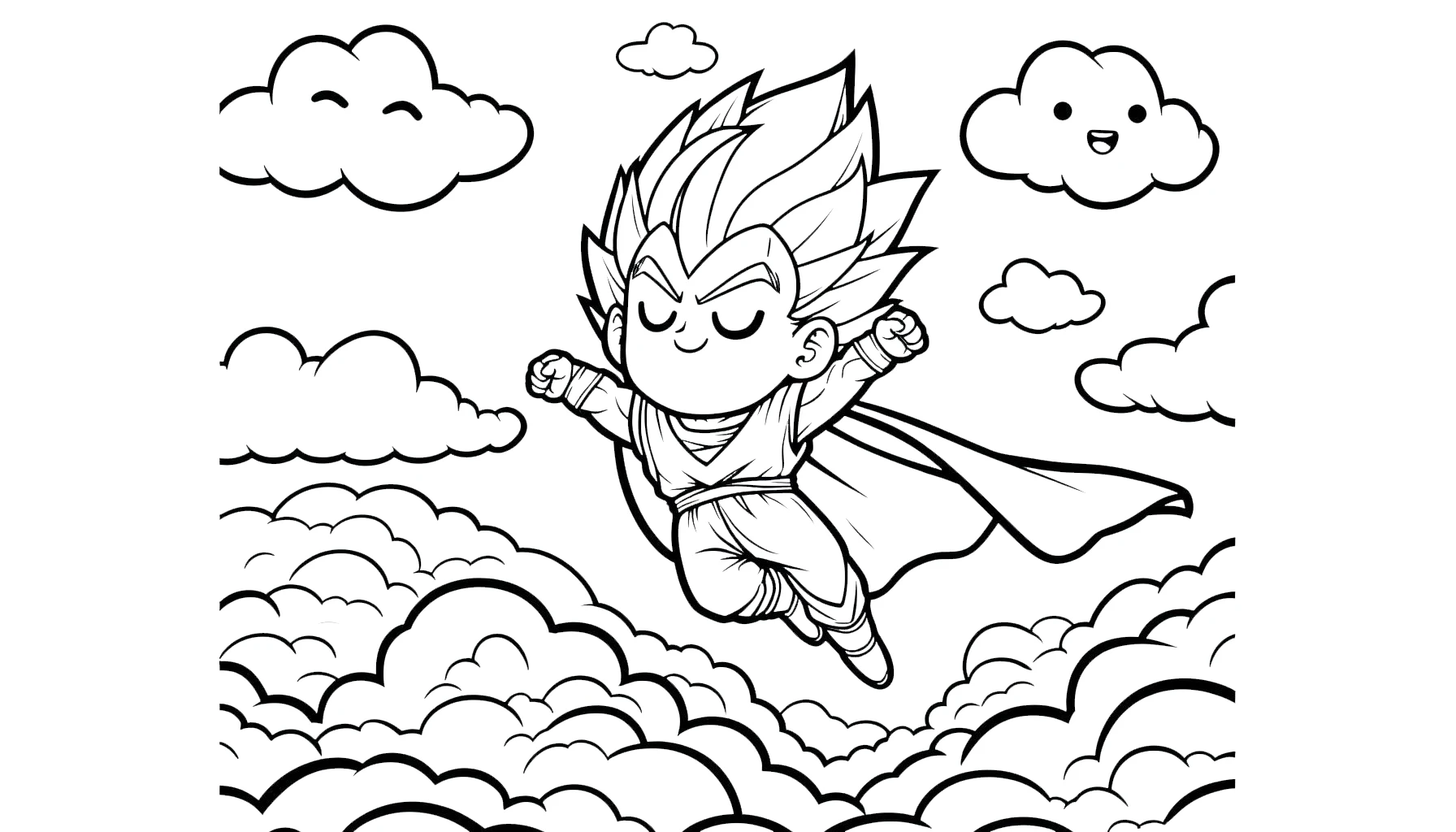 coloriage Vegeta à imprimer pour enfant de 7 ans