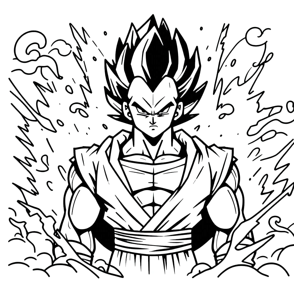 coloriage Vegeta à imprimer pour enfant de 10 ans