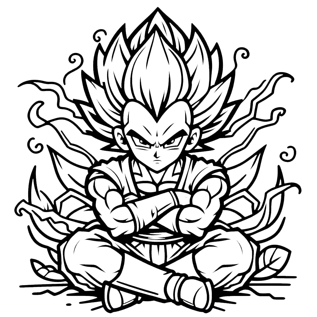 coloriage Vegeta à imprimer gratuitement