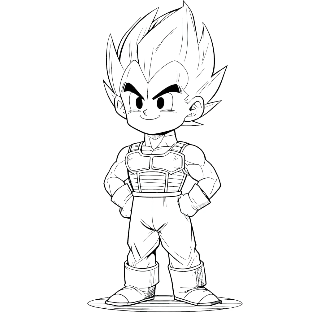 coloriage Vegeta à imprimer pour enfant de 7 ans 1