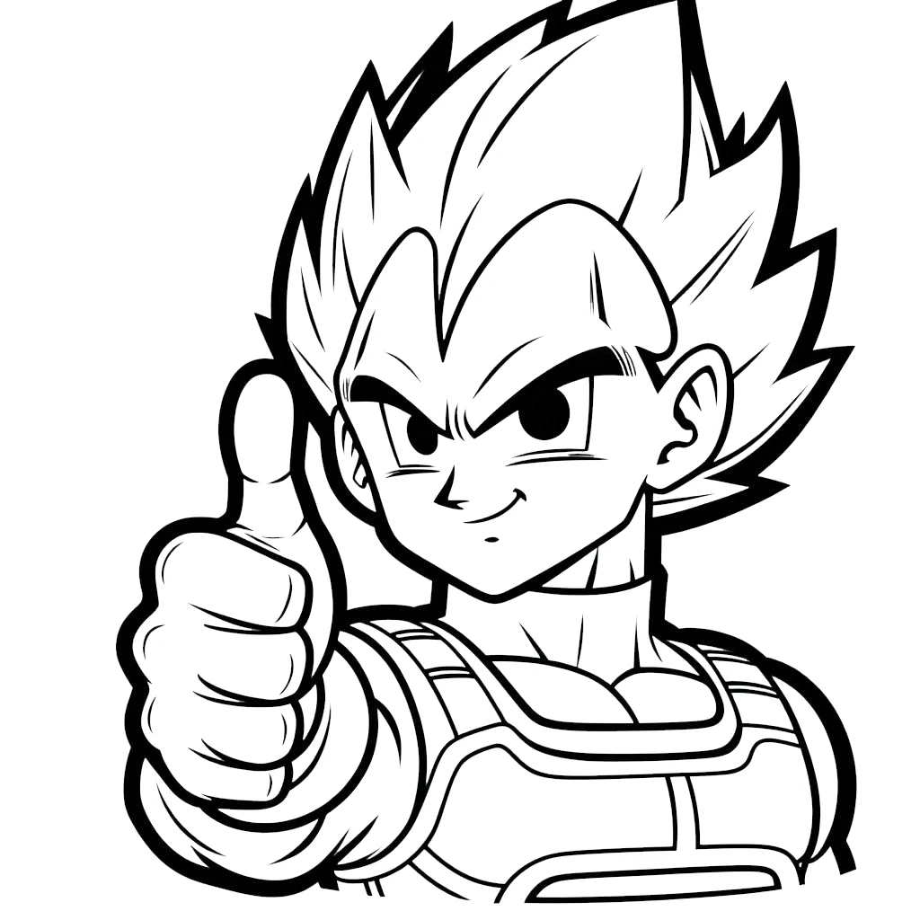 coloriage Vegeta de pour enfants 1