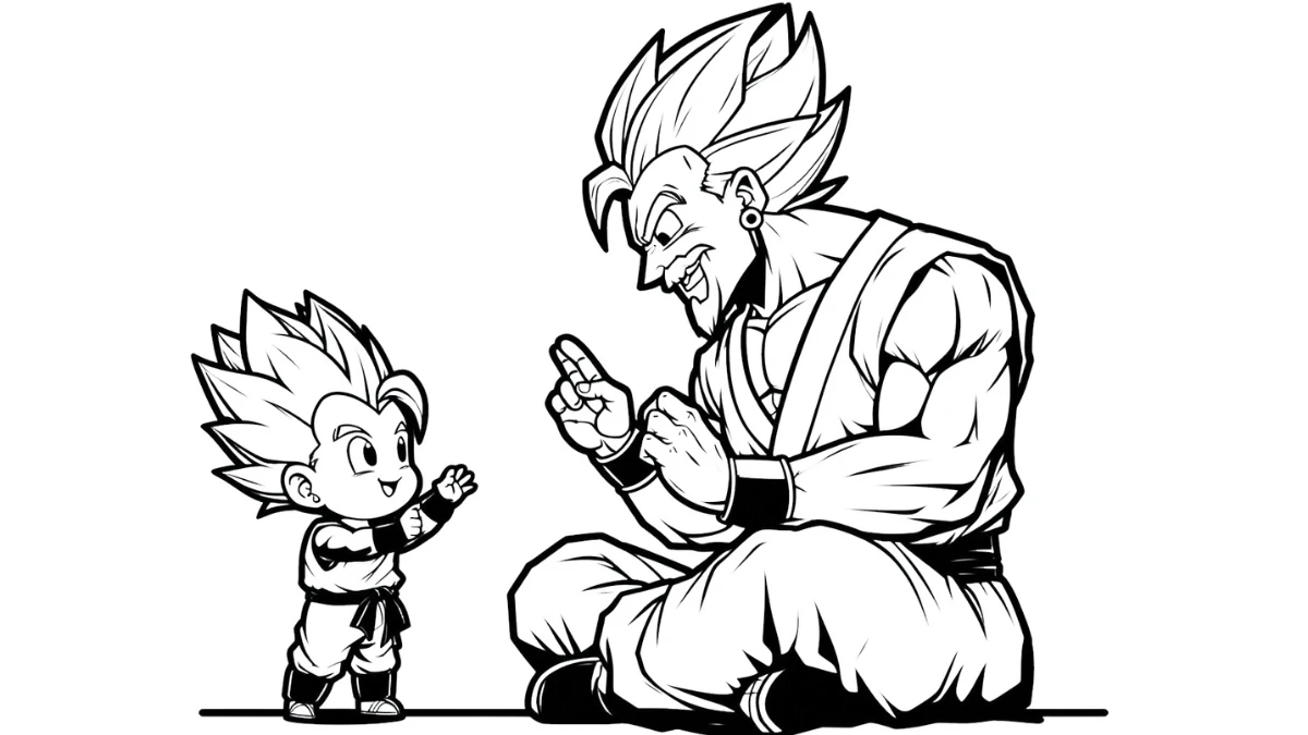 coloriage Vegeta à imprimer pour enfant de 4 ans