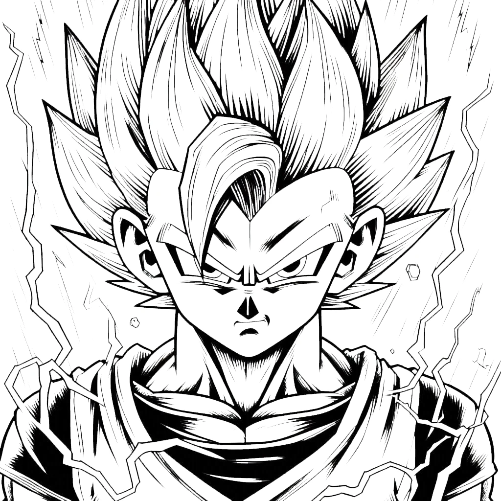 coloriage Vegeta pour enfant a imprimer gratuit 2