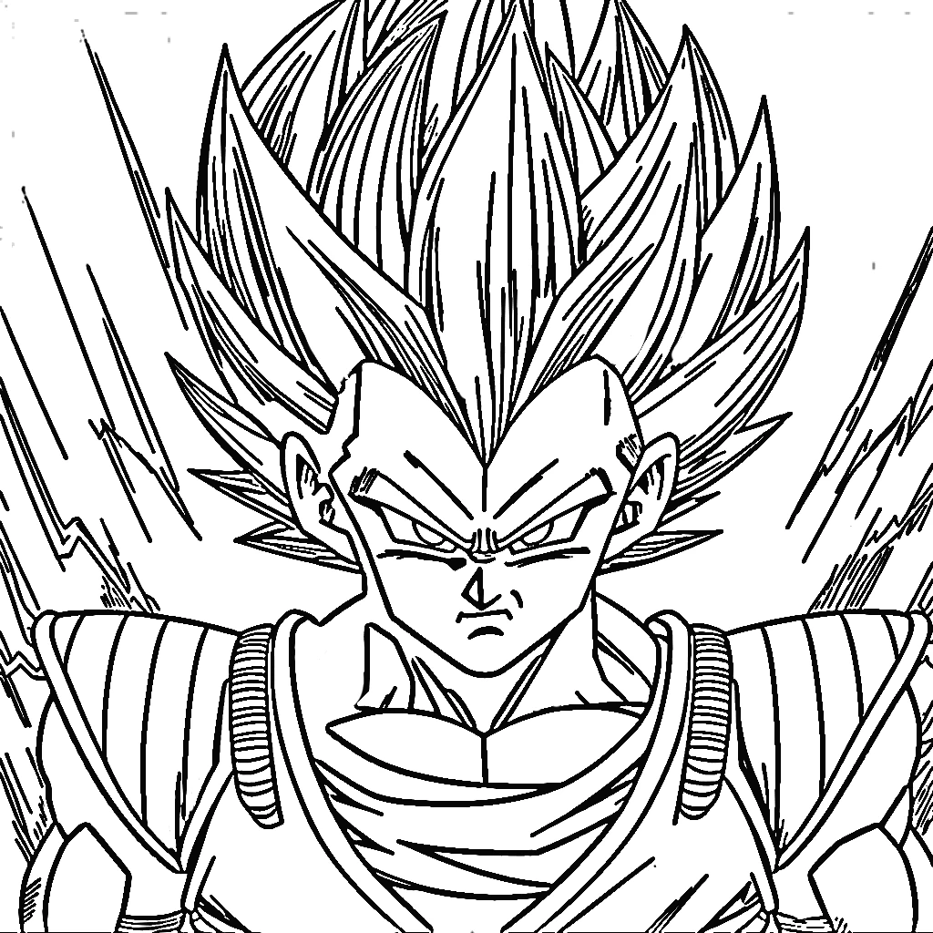 coloriage Vegeta pour enfant de 6 ans