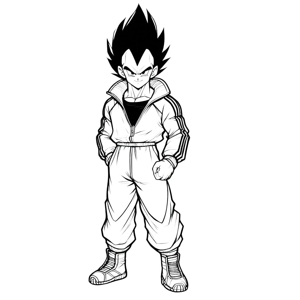 coloriage Vegeta à imprimer pour enfant de 6 ans