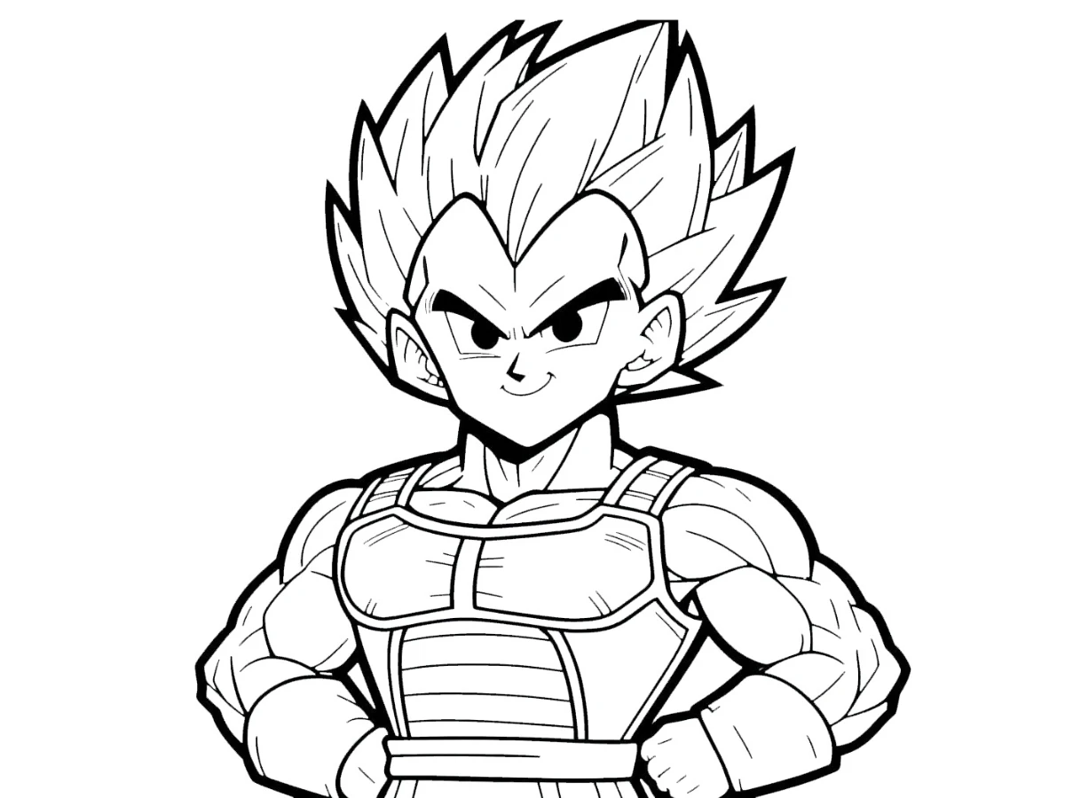 coloriage Vegeta à imprimer pour enfant de 8 ans