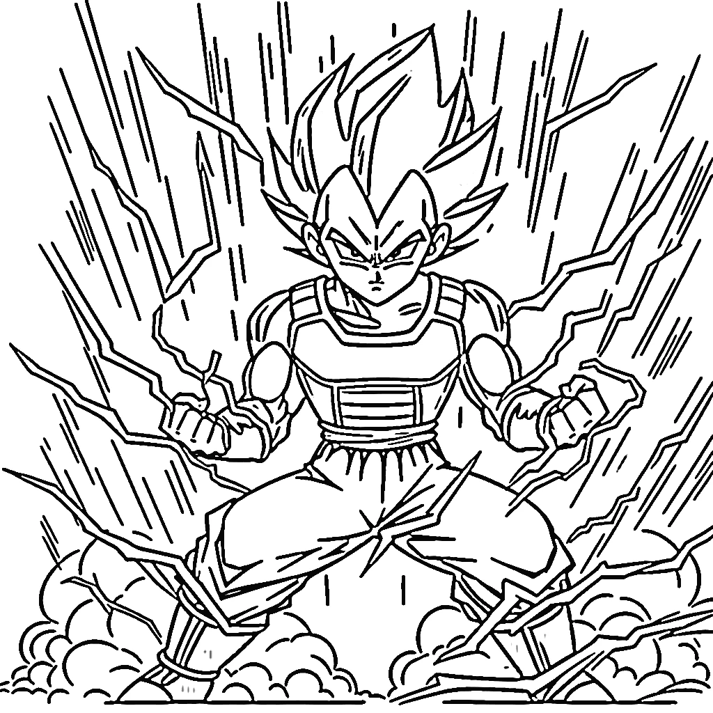 coloriage Vegeta à imprimer gratuitement 1