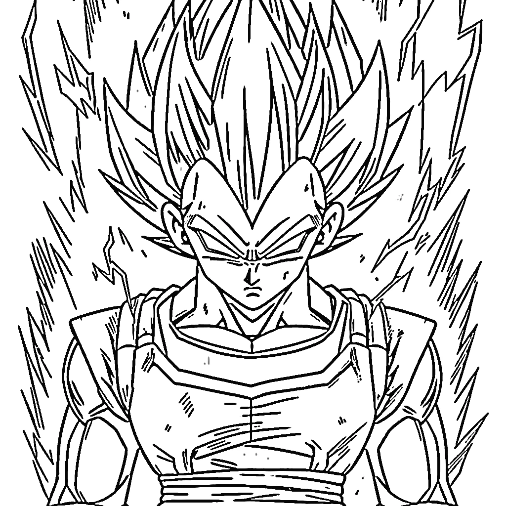 coloriage Vegeta à imprimer pour enfant de 8 ans 1