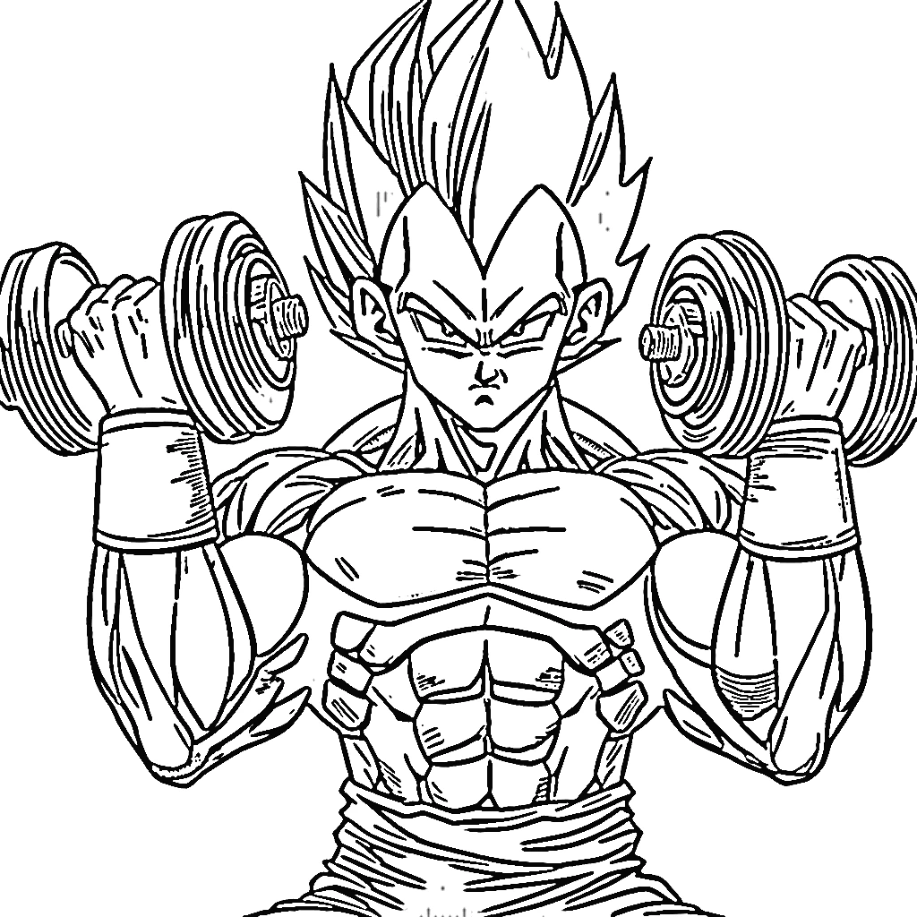 coloriage Vegeta à imprimer kawaii 1