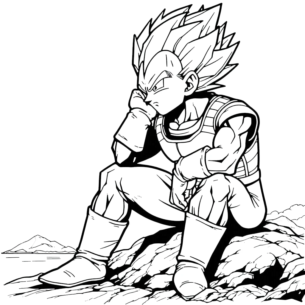 coloriage Vegeta à imprimer pour enfant de 10 ans 1