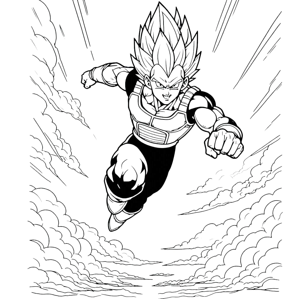 coloriage Vegeta gratuit en ligne 2