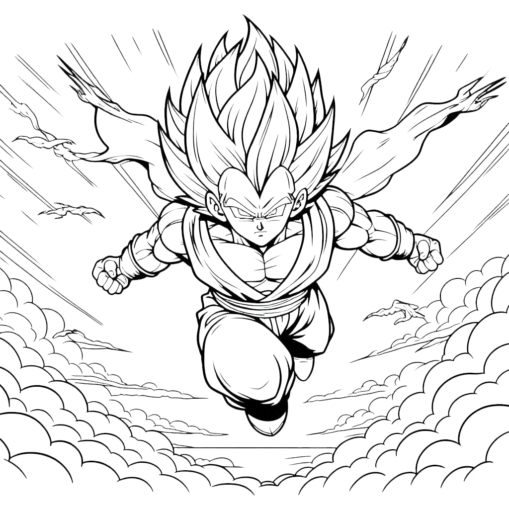 télécharger coloriage Vegeta gratuit 1