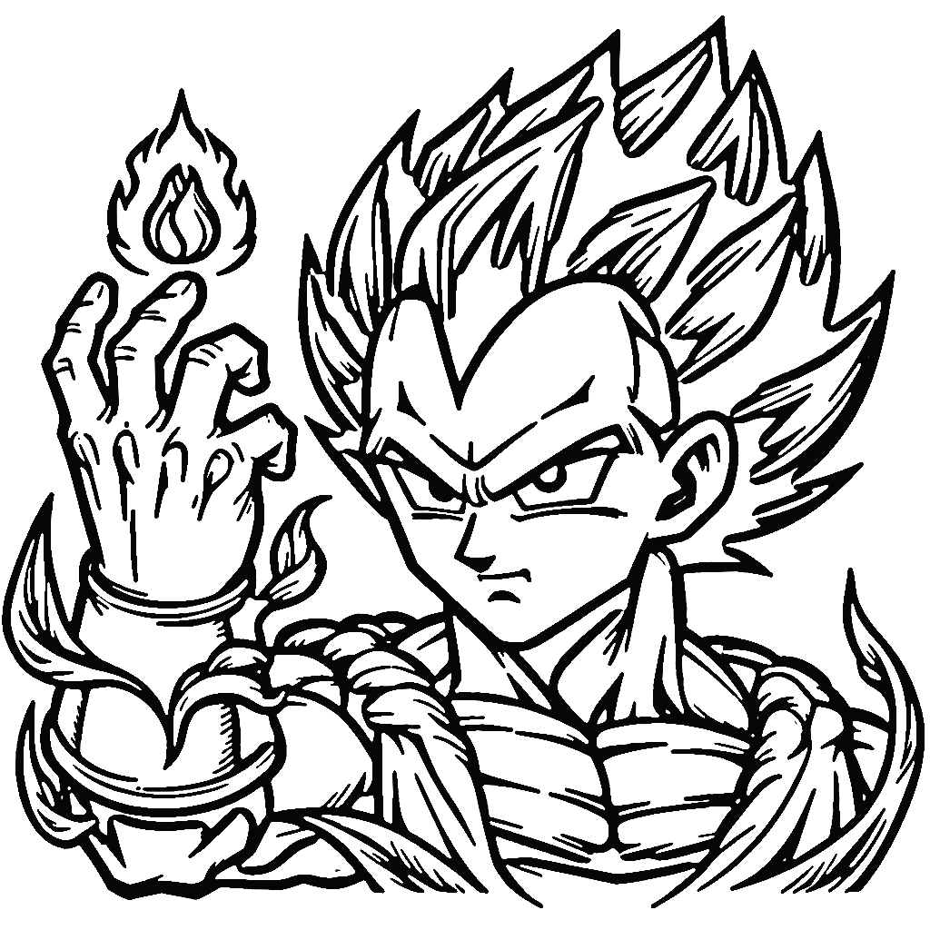 coloriage Vegeta gratuit a imprimer