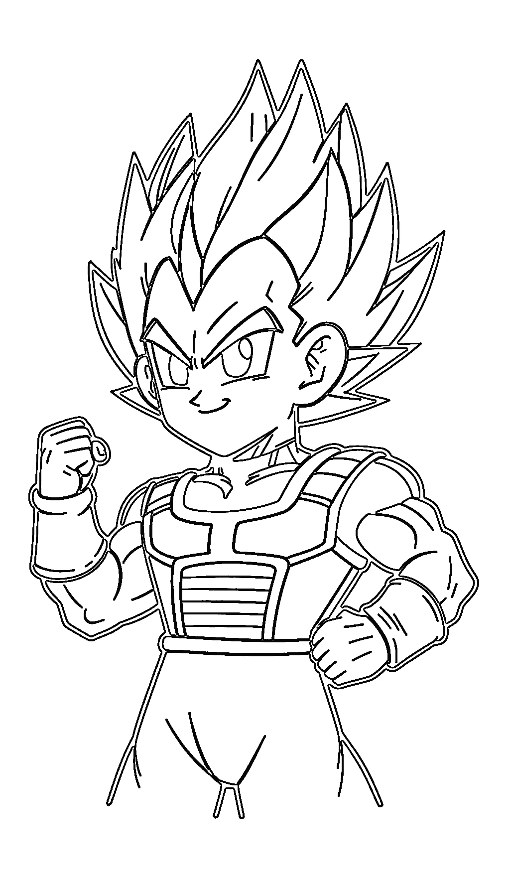 coloriage Vegeta et découpage à imprimer