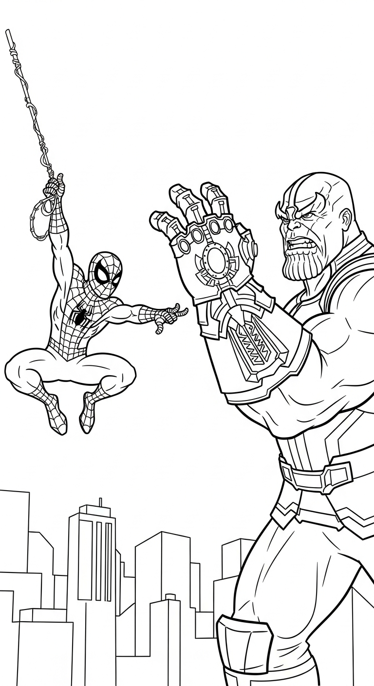 coloriage Thanos gratuit a imprimer