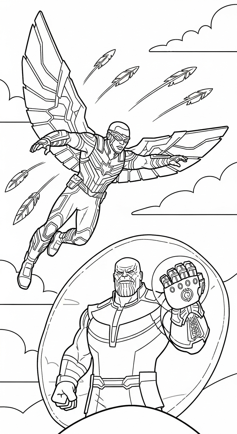 coloriage Thanos à imprimer pour enfant de 8 ans