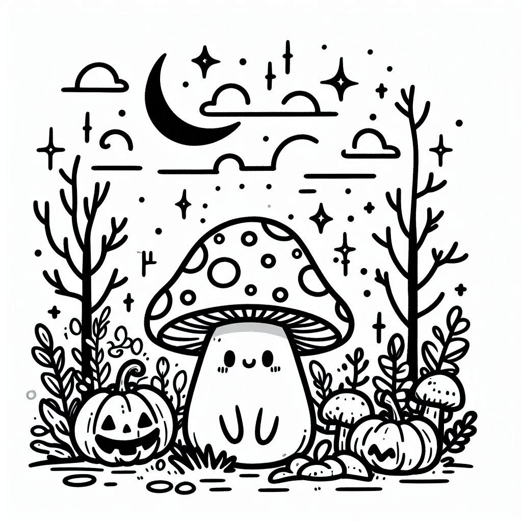 coloriage champignon pour enfant de à imprimer