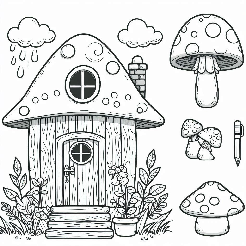 coloriage champignon pour enfant de 10 ans