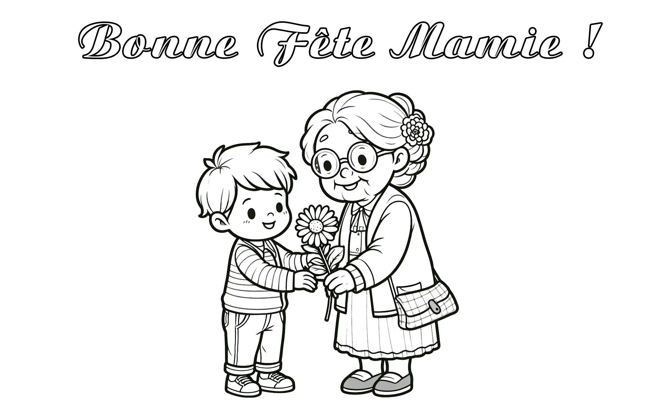 coloriage fete des grand meres pour enfant a imprimer gratuit