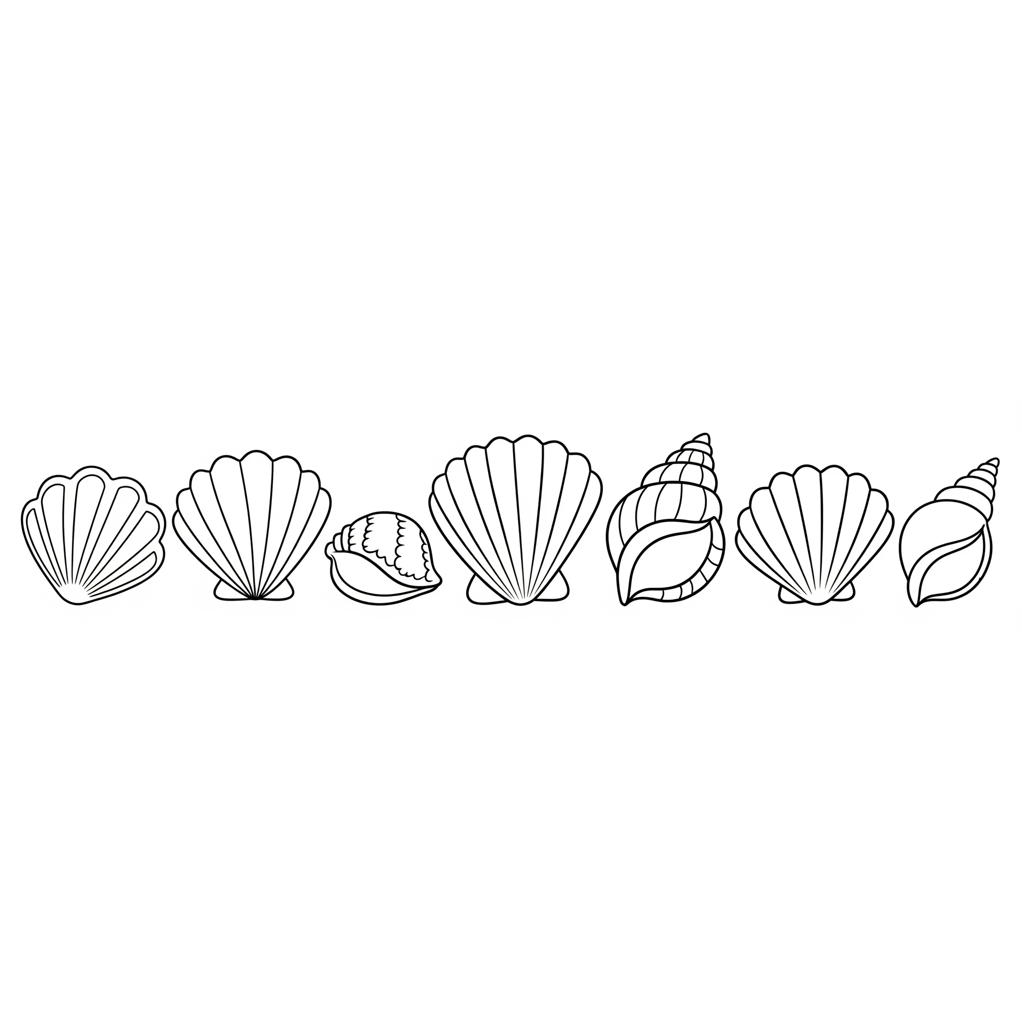 coloriage Alignement de Coquillages Simples en ligne pour enfant