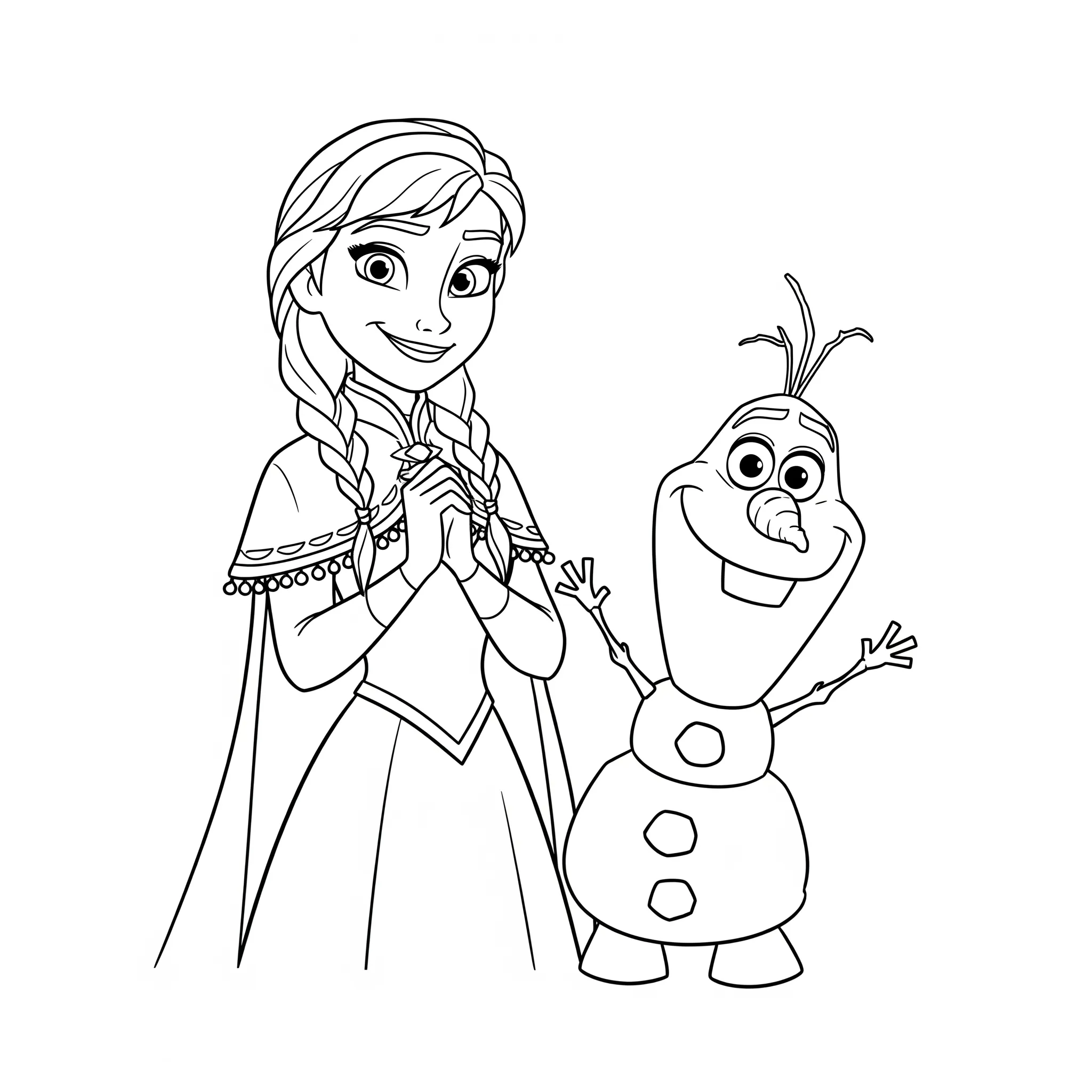 coloriage Anna et Olaf et dessins